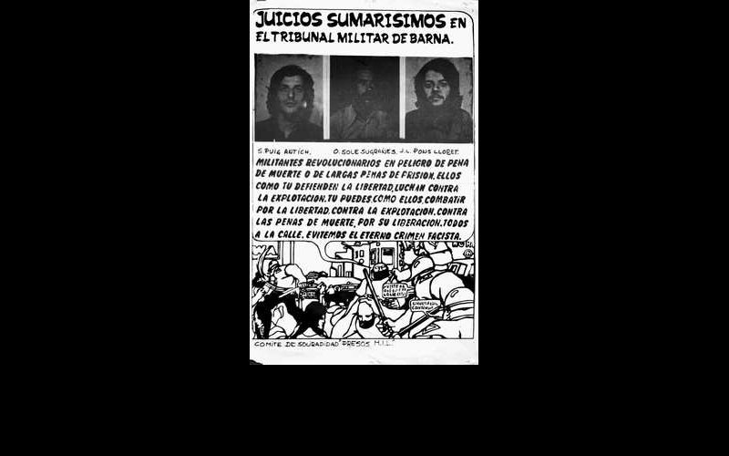 N°210. Barcelone, novembre 1973. Comité de solidaridad Presos MIL. GF2 31x49