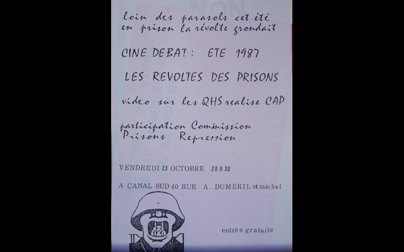 affiche soirée prison, Canal sud, Toulouse
