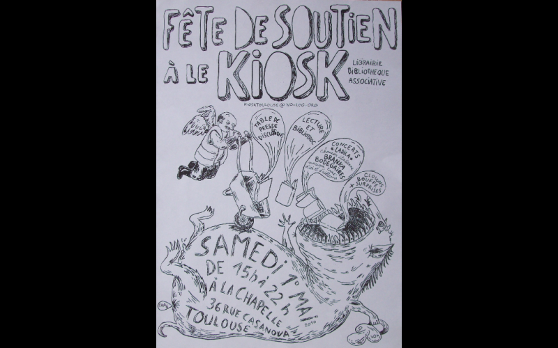 affiche fète soutien au Kiosk, Toulouse, 2010