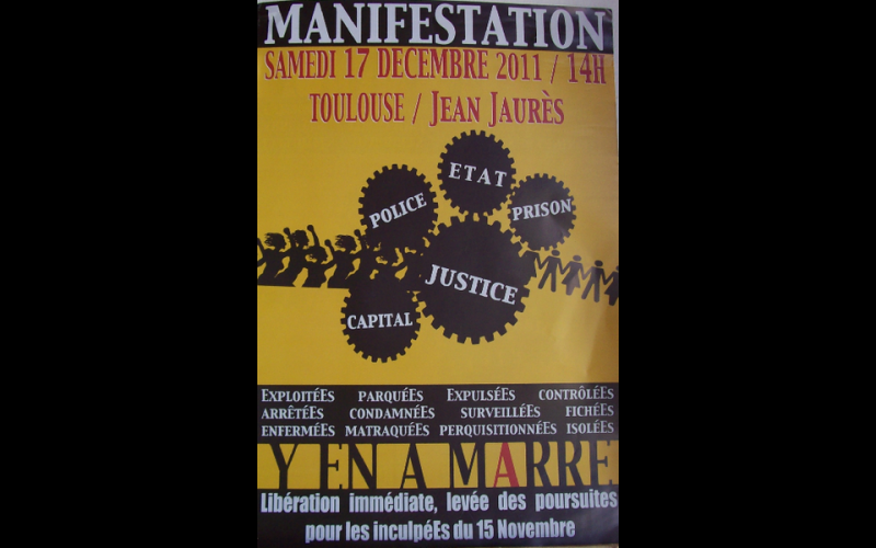 affiche manif inculpés Labège Toulouse, 2011