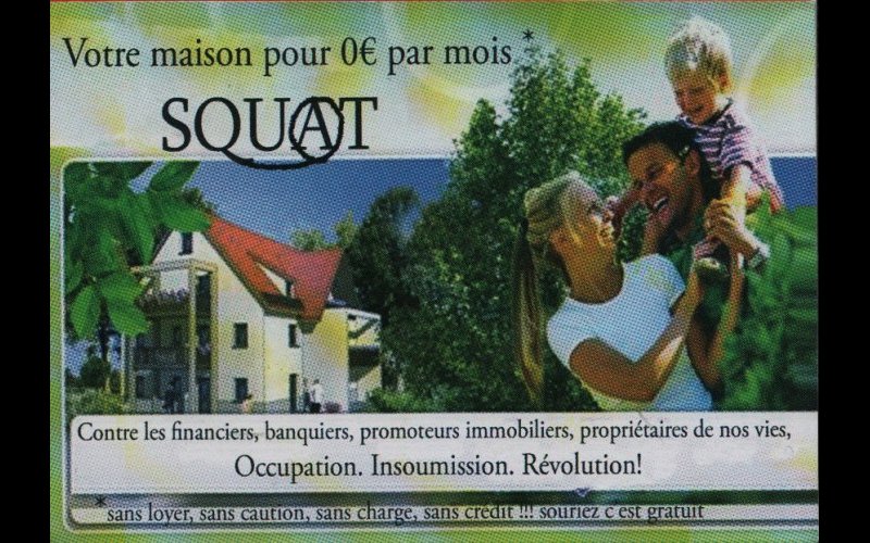 affiche Toulouse squat maison à 0 euros, 2014