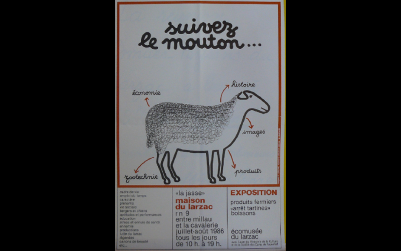 affiche expo mouton Larzac, 1986