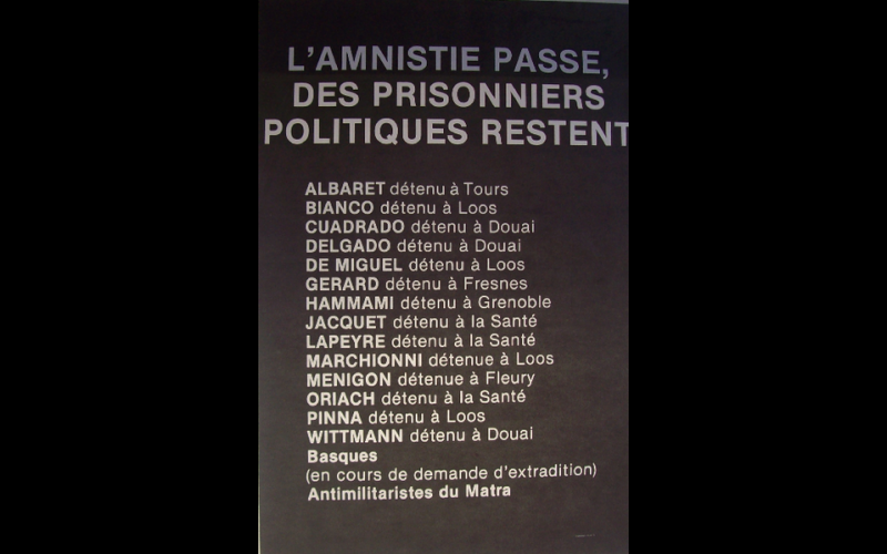 affiche amnistie politique, France, 1981 