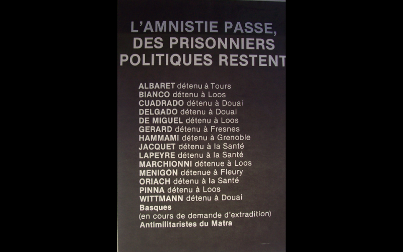 affiche amnistie politique, France, 1981