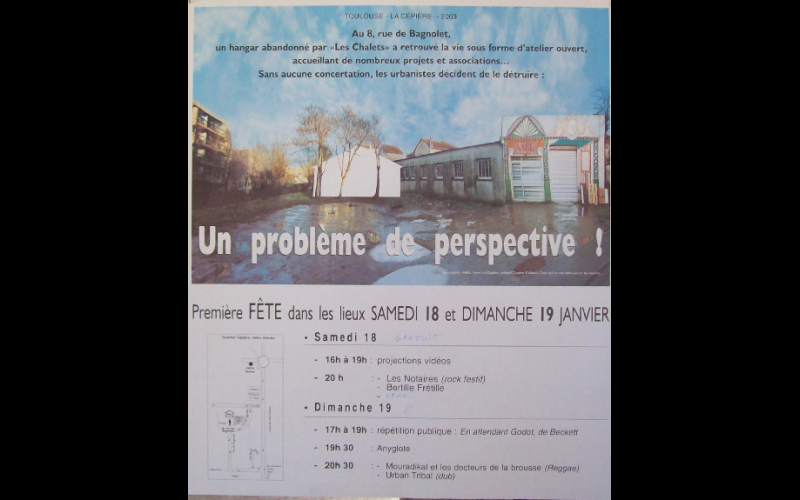 affiche squat le Hangar, Toulouse, 2003 