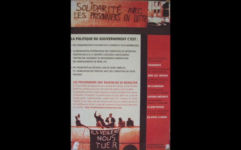 affiche solidarités procès mutins de Clairvaux, 2004