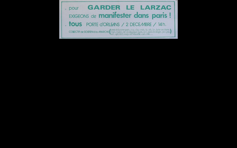 affiche manif Larzac Paris, 1978