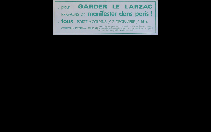 affiche manif Larzac Paris, 1978 