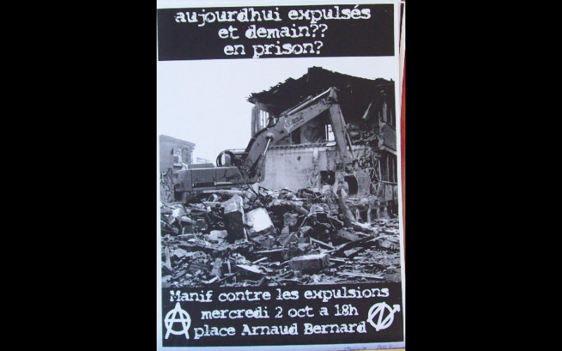 affiche manif anti-expulsions squat, Toulouse, 2000