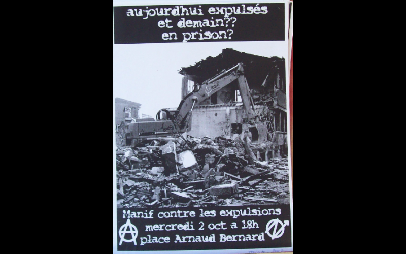 affiche manif anti-expulsions squat, Toulouse, 2000 