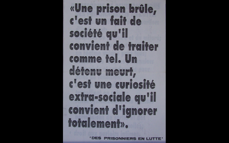 affiche une prison brule
