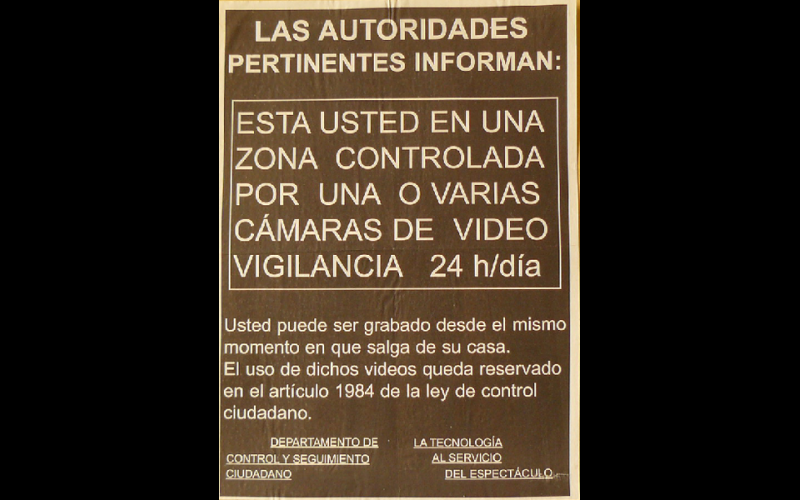 affiche contre vidéosurveillance, Espagne