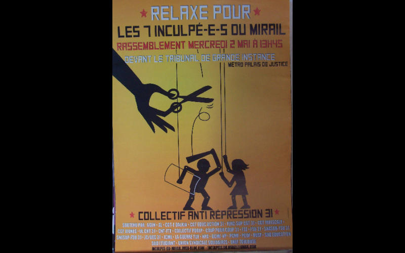 affiche procès inculpés fac du Mirail, Toulouse
