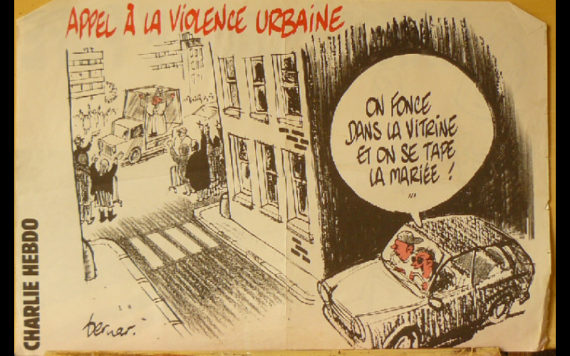 affiche violences urbaines, Charlie Hebdo
