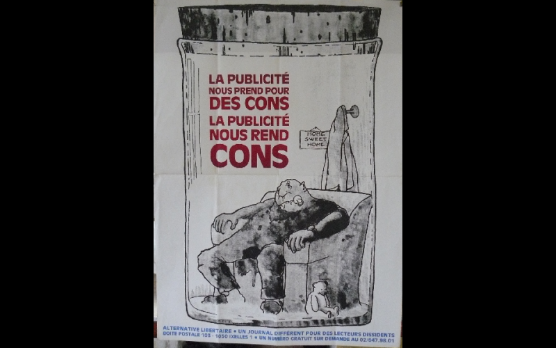affiche contre la pub, Alternative Libertaire, Bruxelles