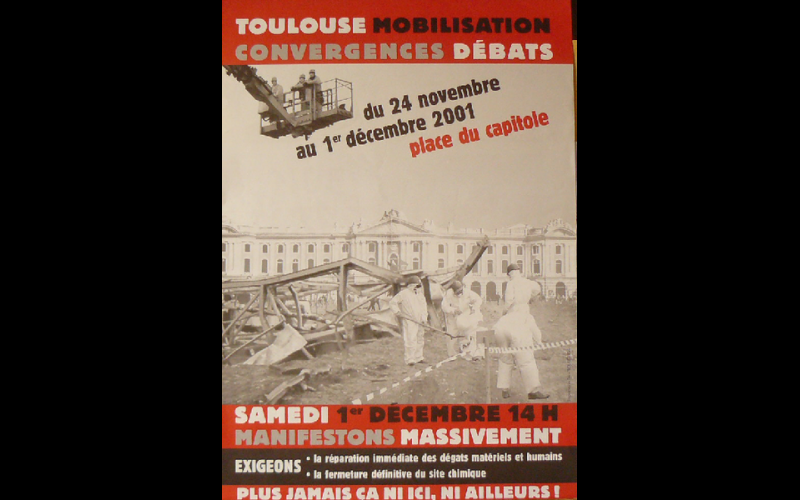 affiche manif AZF, collectif Plus Jamais ça, Toulouse, 2001 