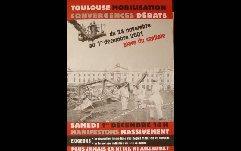 affiche manif AZF, collectif Plus Jamais ça, Toulouse, 2001