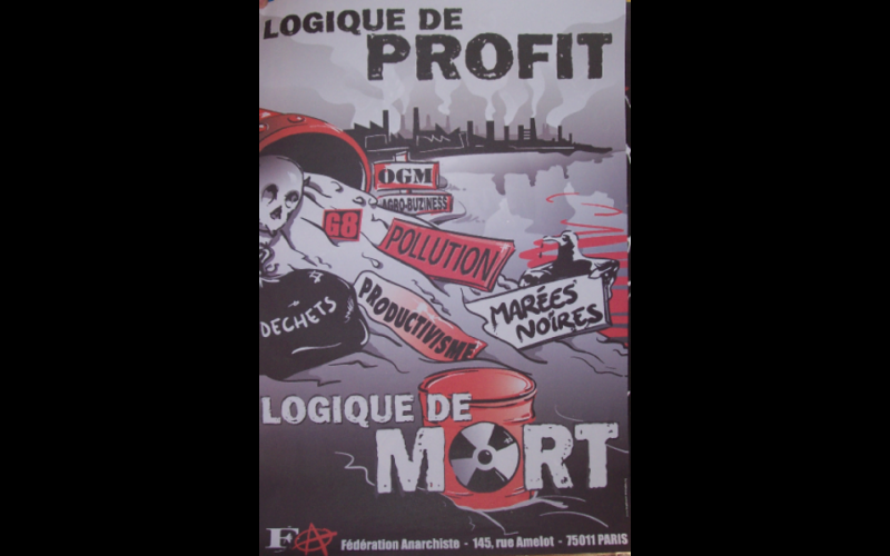 affiche anti-pollution, Fédération Anarchiste 