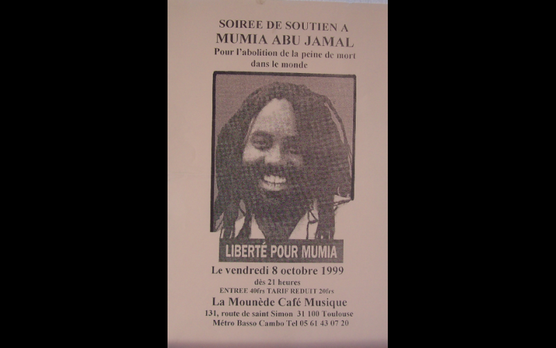 affiche soirée pour Mumia, Toulouse, 1999