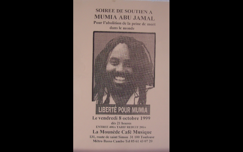 affiche soirée pour Mumia, Toulouse, 1999 