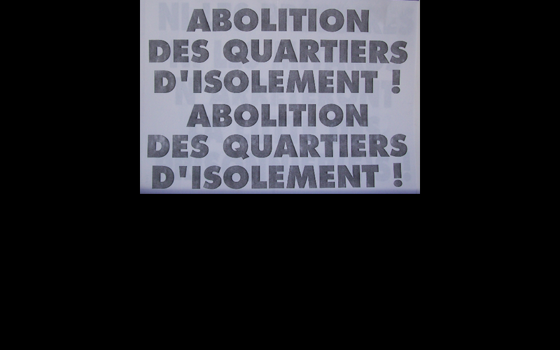 affiche abolition quartiers d'isolement 
