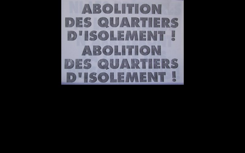 affiche abolition quartiers d'isolement