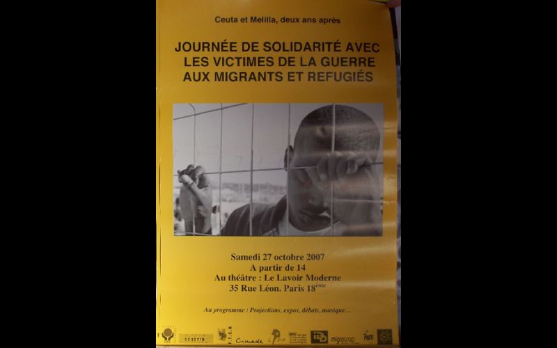 affiche journée solidarité migrants Paris, 2007