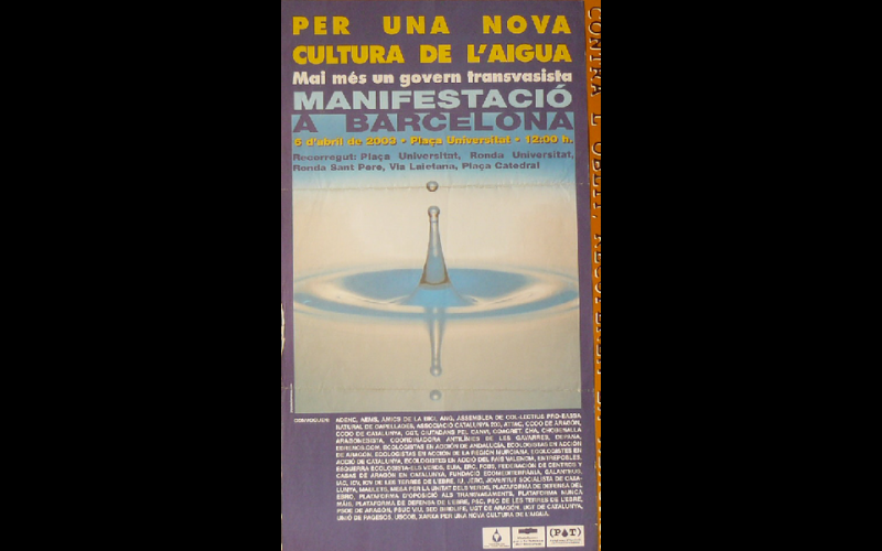 affiche manif sur l'eau, Barcelone, 2003