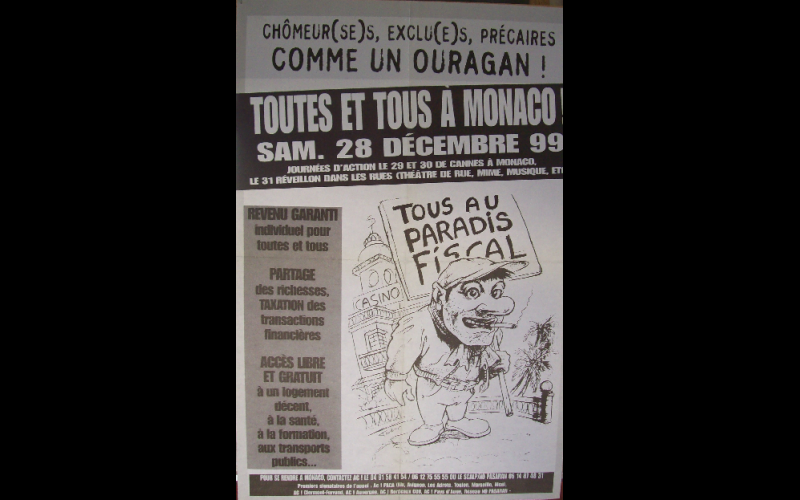 affiche manif chômeurs à Monaco, 1999 