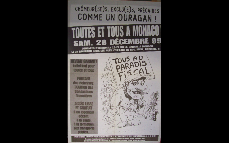 affiche manif chômeurs à Monaco, 1999