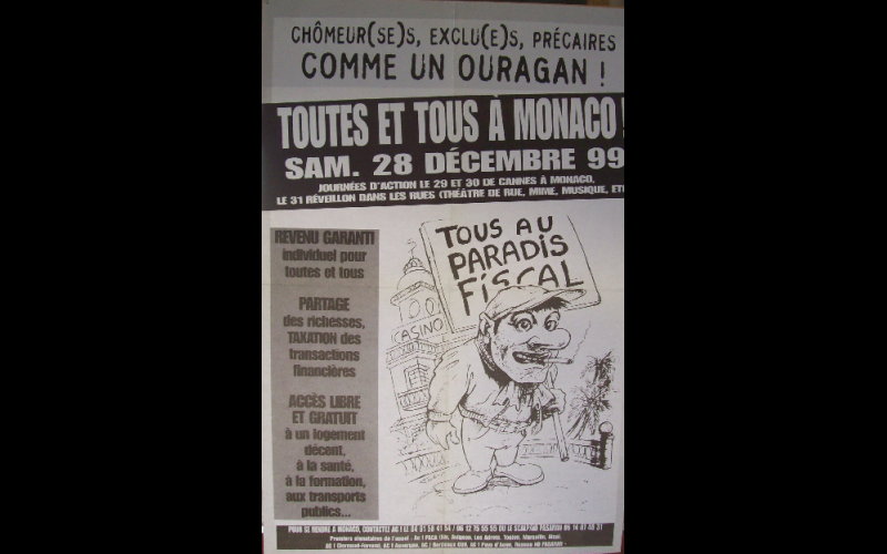 affiche manif chômeurs à Monaco, 1999 