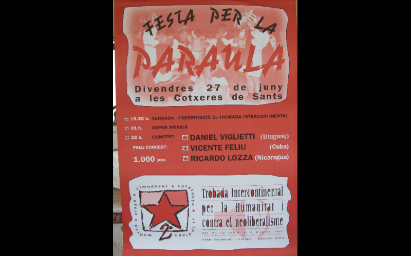 fête caravane zapatiste, Barcelone, 1997, 45x60. 