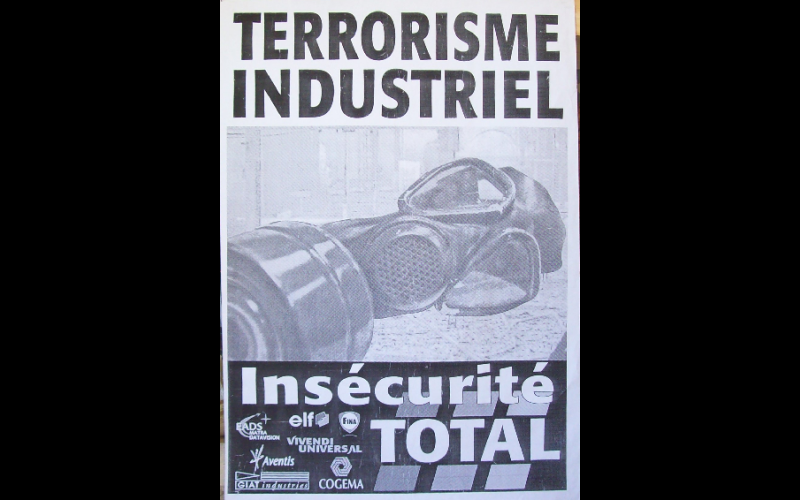 affiche AZF terrorisme industriel, Infosuds, Toulouse, 2001