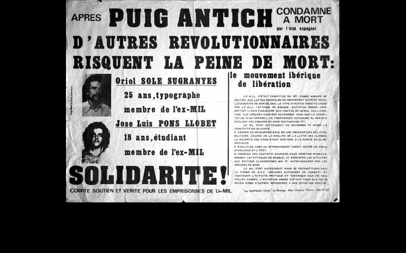 N°214. Paris, mars 1974. Comité Soutien et Verité pour les emprisonnés de l'ex-MIL. GF2 77x57