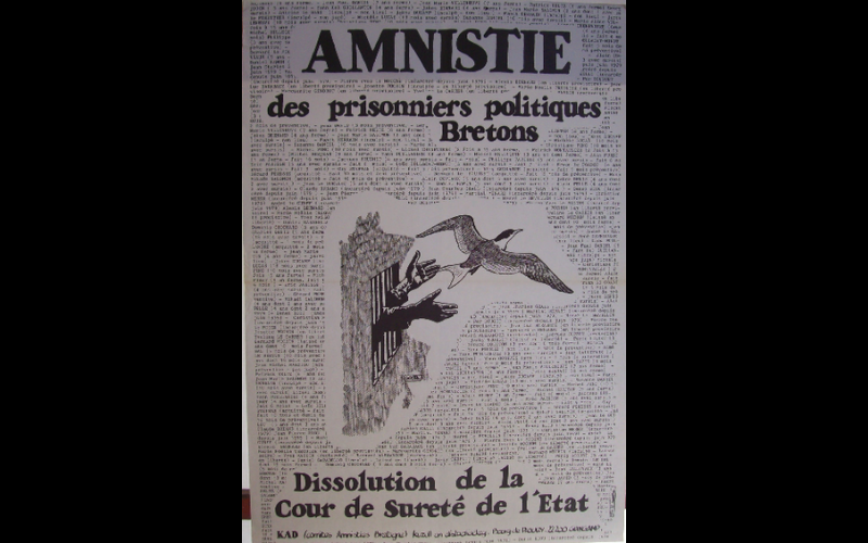 affiche amnistie des prisonniers bretons, 45 x 60 