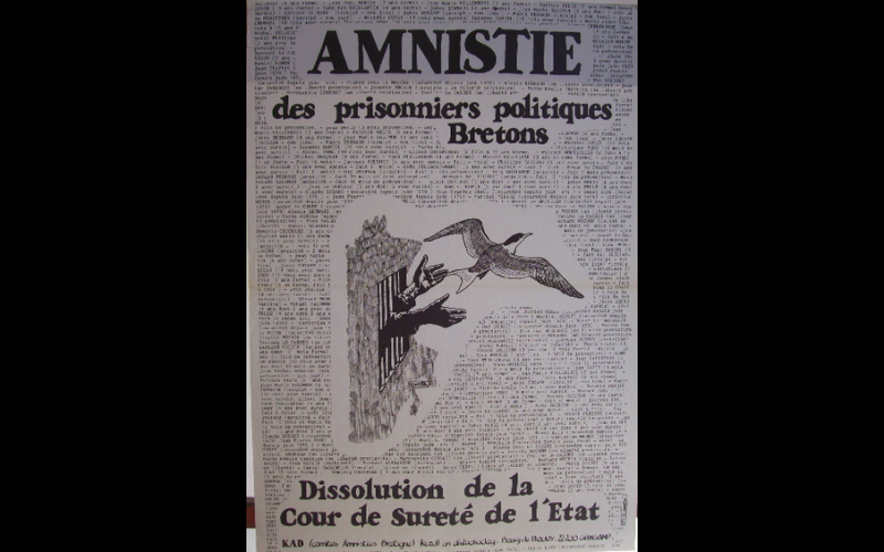 affiche amnistie des prisonniers bretons, 45 x 60