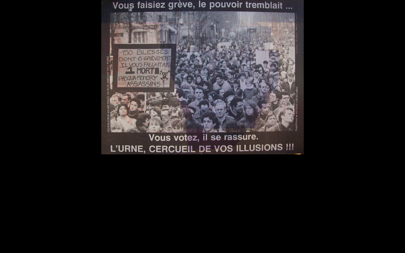 affiche anti-élections, Fédération Anarchiste, 1986