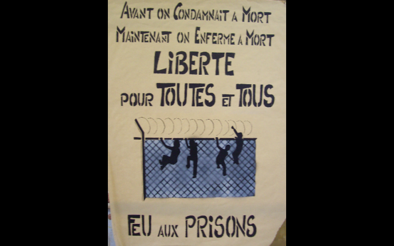 affiche feu aux prisons, 80x60 