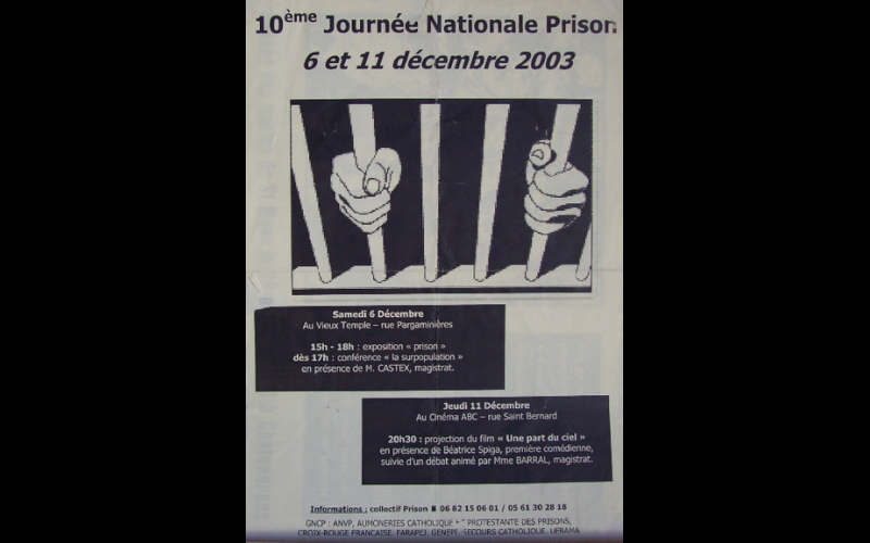 affiche journée nationale prison, Toulouse, 2003 