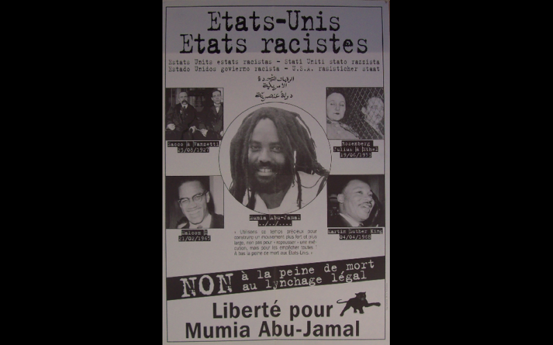 affiche Etats-Unis états racistes liberté Mumia 
