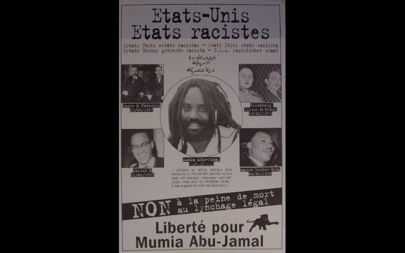 affiche Etats-Unis états racistes liberté Mumia 