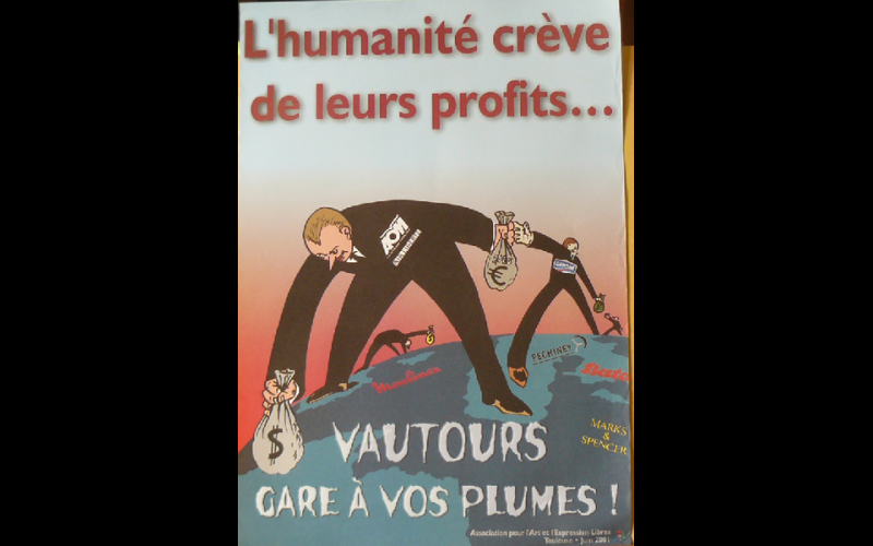affiche vautours gare à vos plumes, AAEL, Toulouse, 2001.