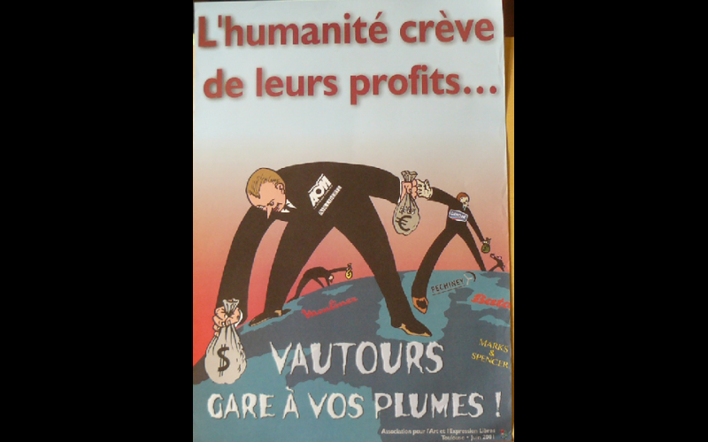 affiche vautours gare à vos plumes, AAEL, Toulouse, 2001. 