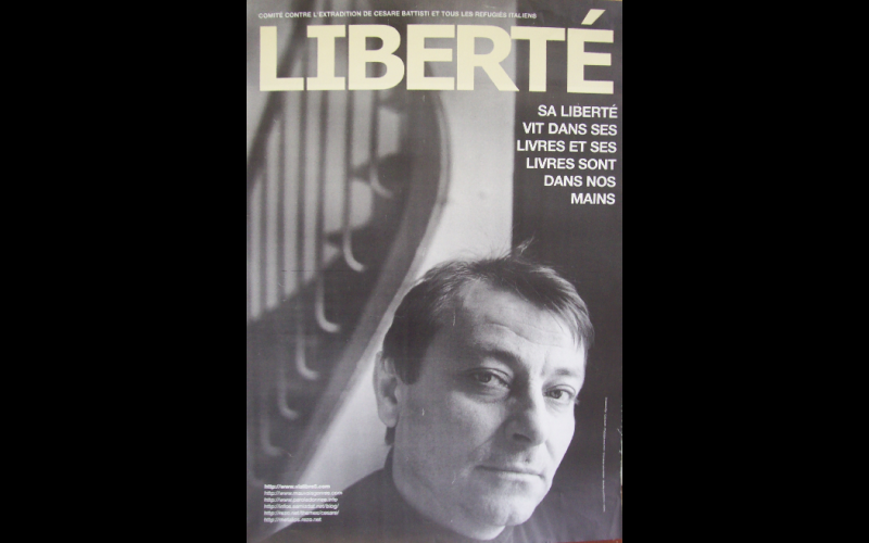 affiche campagne pour libération Battisti