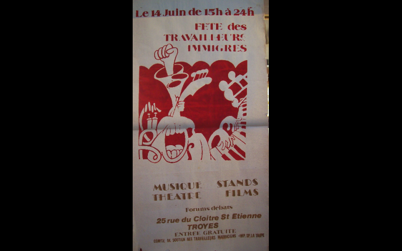 affiche fête des travailleurs immigrés, Troyes 
