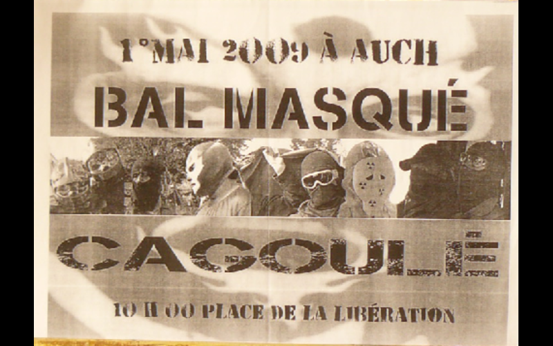 affiche manif masquée, Auch, 2009