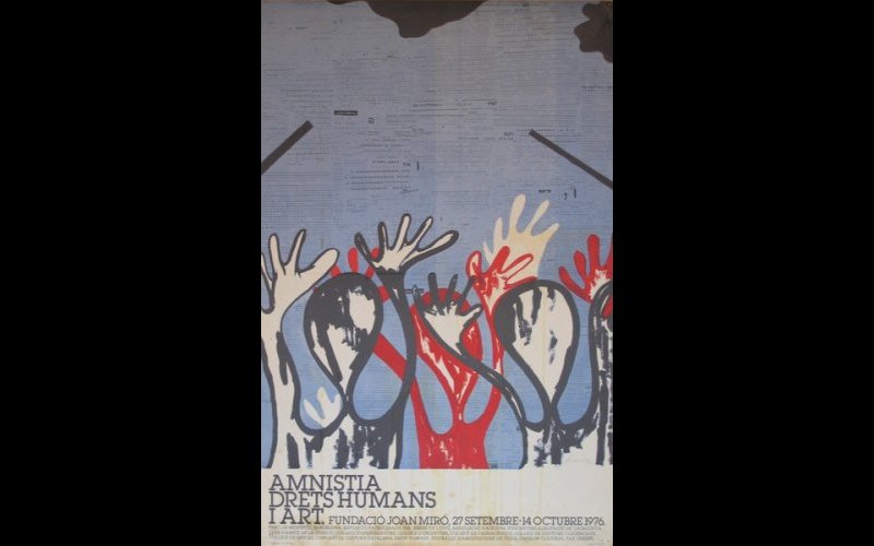 N°203 Amnistia Drets Humans I Art Barcelone 1976 MF Esp. 45x70