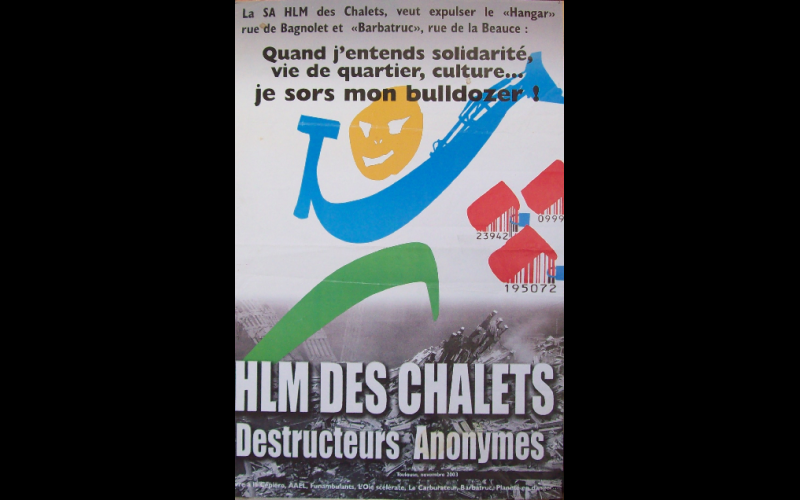 affiche anti-expulsion squat le Hangar 2, Toulouse, 2003