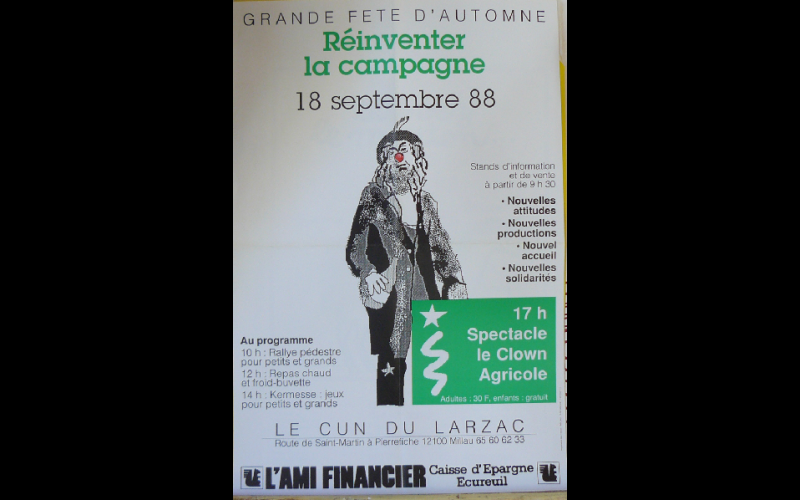 affiche fête réinventer la campagne Larzac, 1988