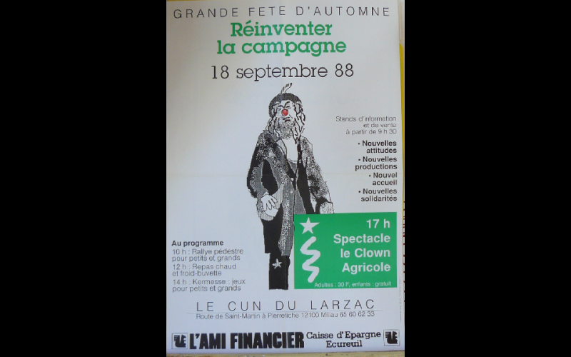 affiche fête réinventer la campagne Larzac, 1988 